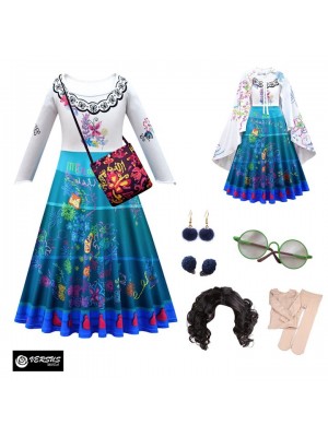 Simil Mirabel Costume Carnevale Encanto Vestito Bambina Cosplay Dress ENCAN03